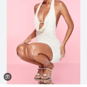 Oh Polly White Halter Mini Dress